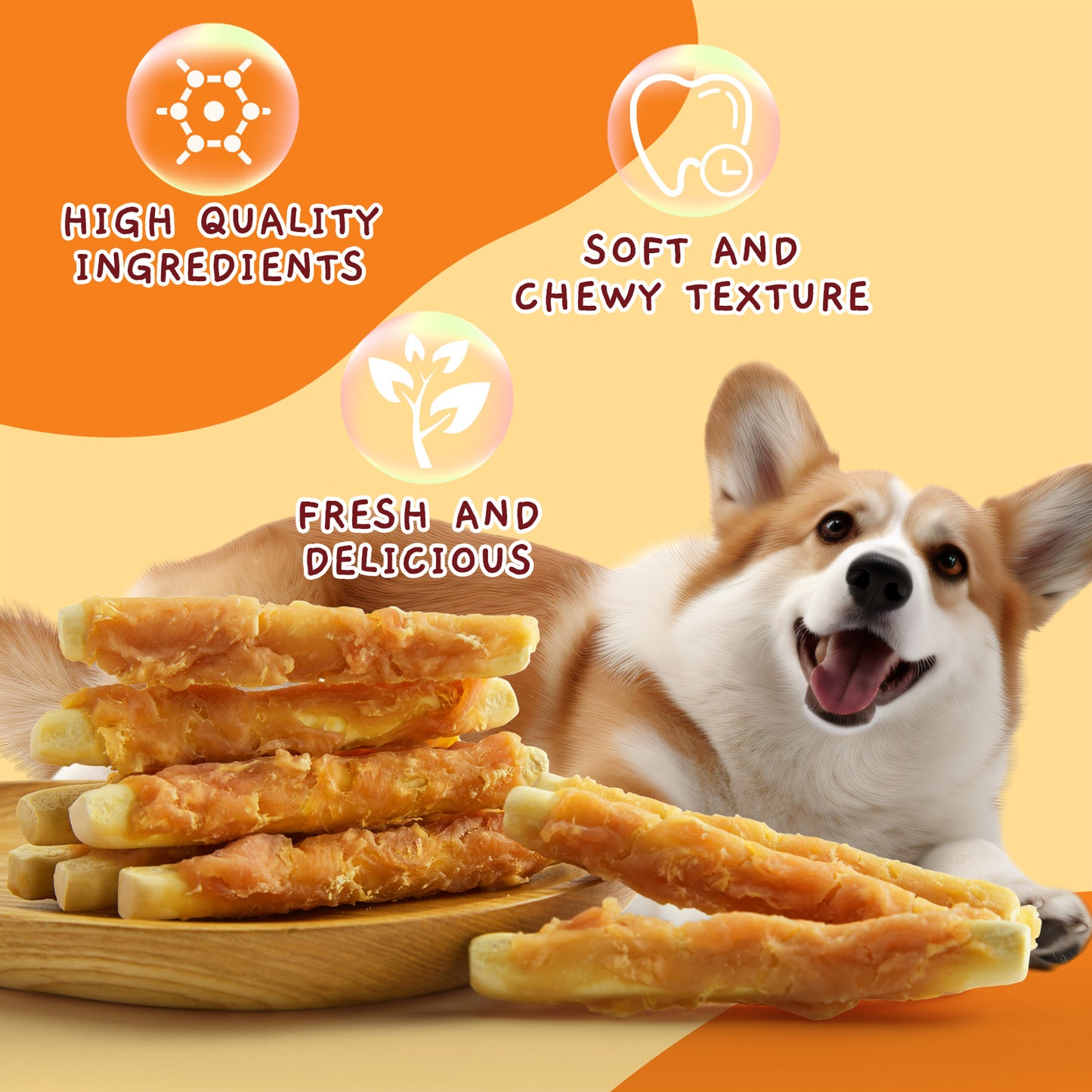 Jungle Calling Chicken Wrapped Biscuits Rawhide-Free Dog Treats