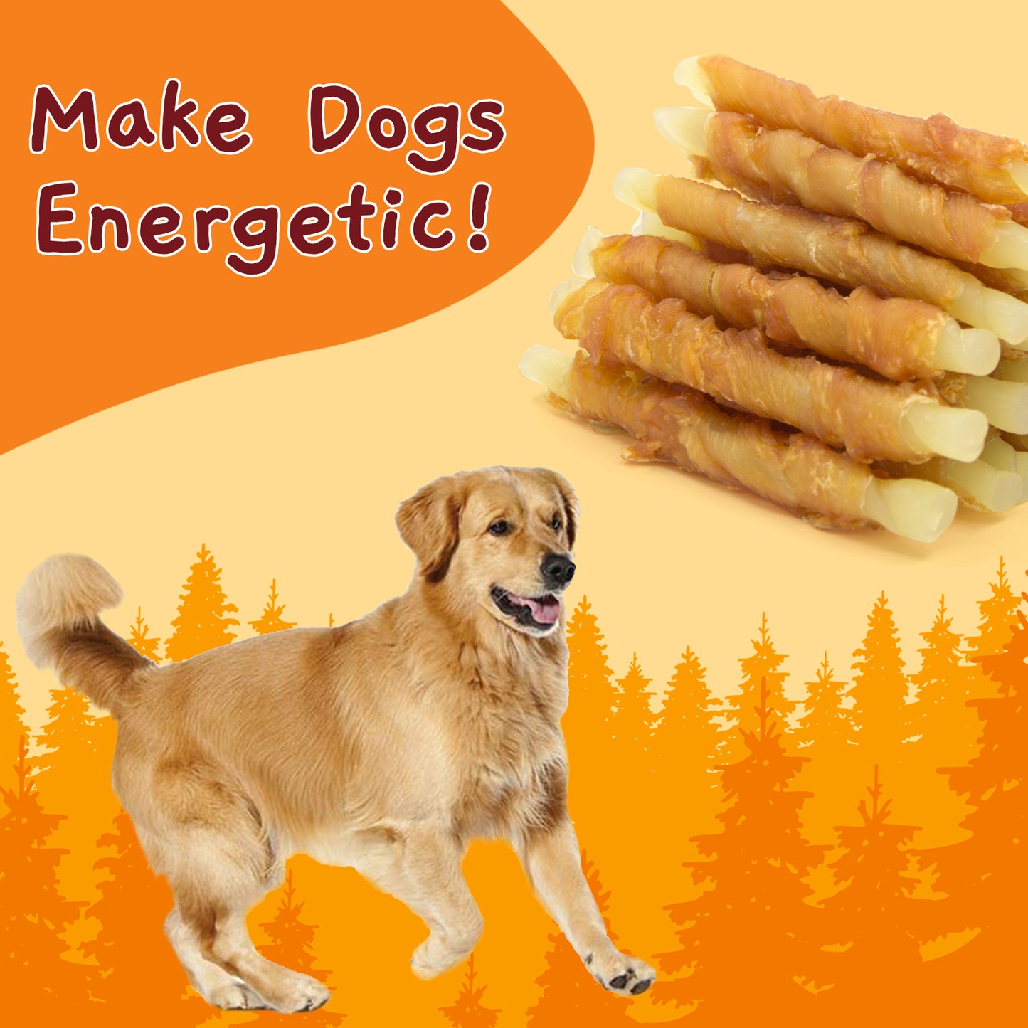 Jungle Calling Chicken Wrap Cod Sticks Rawhide-Free Dog Treats