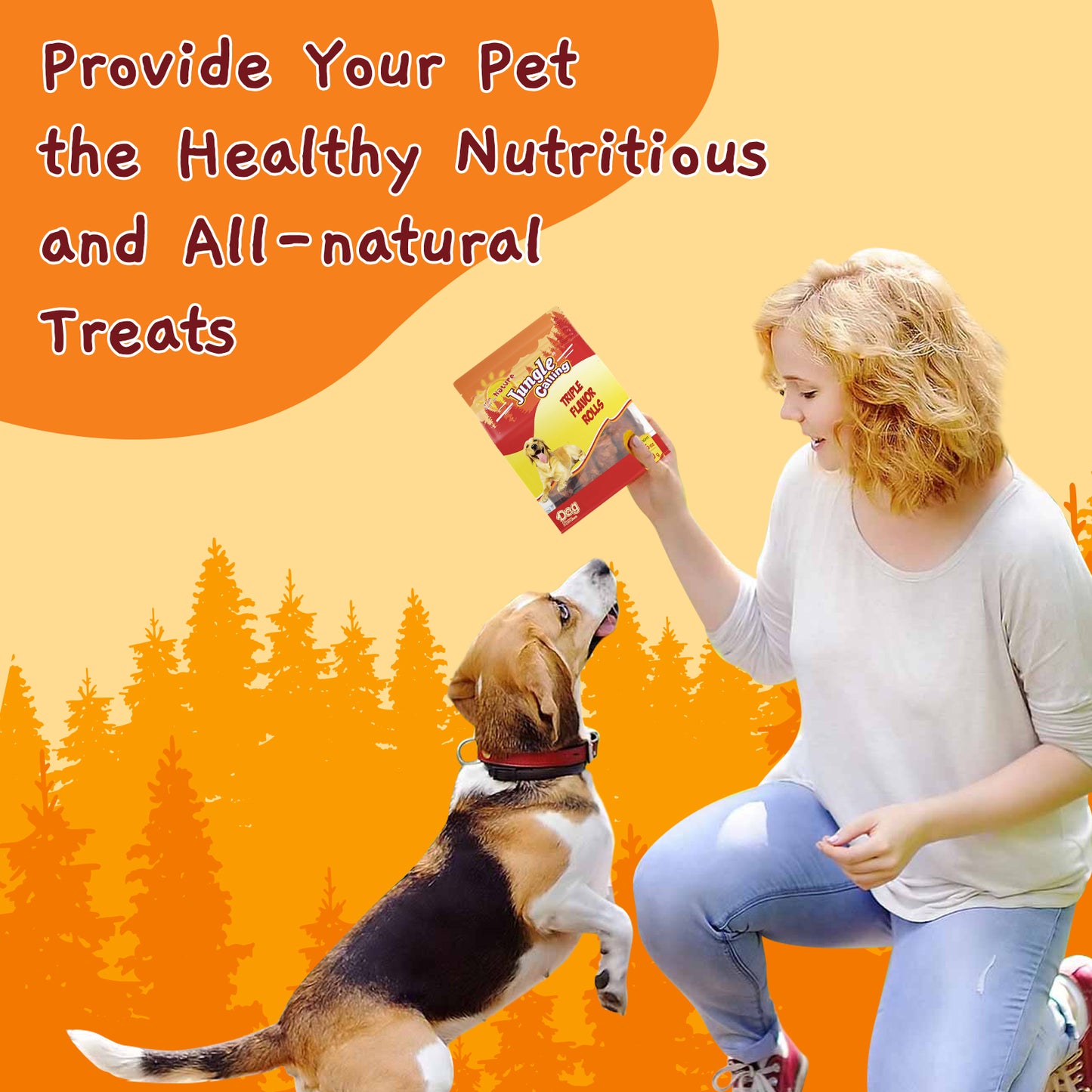 Jungle Calling Chicken, Duck & Beef Rawhide-Free Rolls Dog Treats