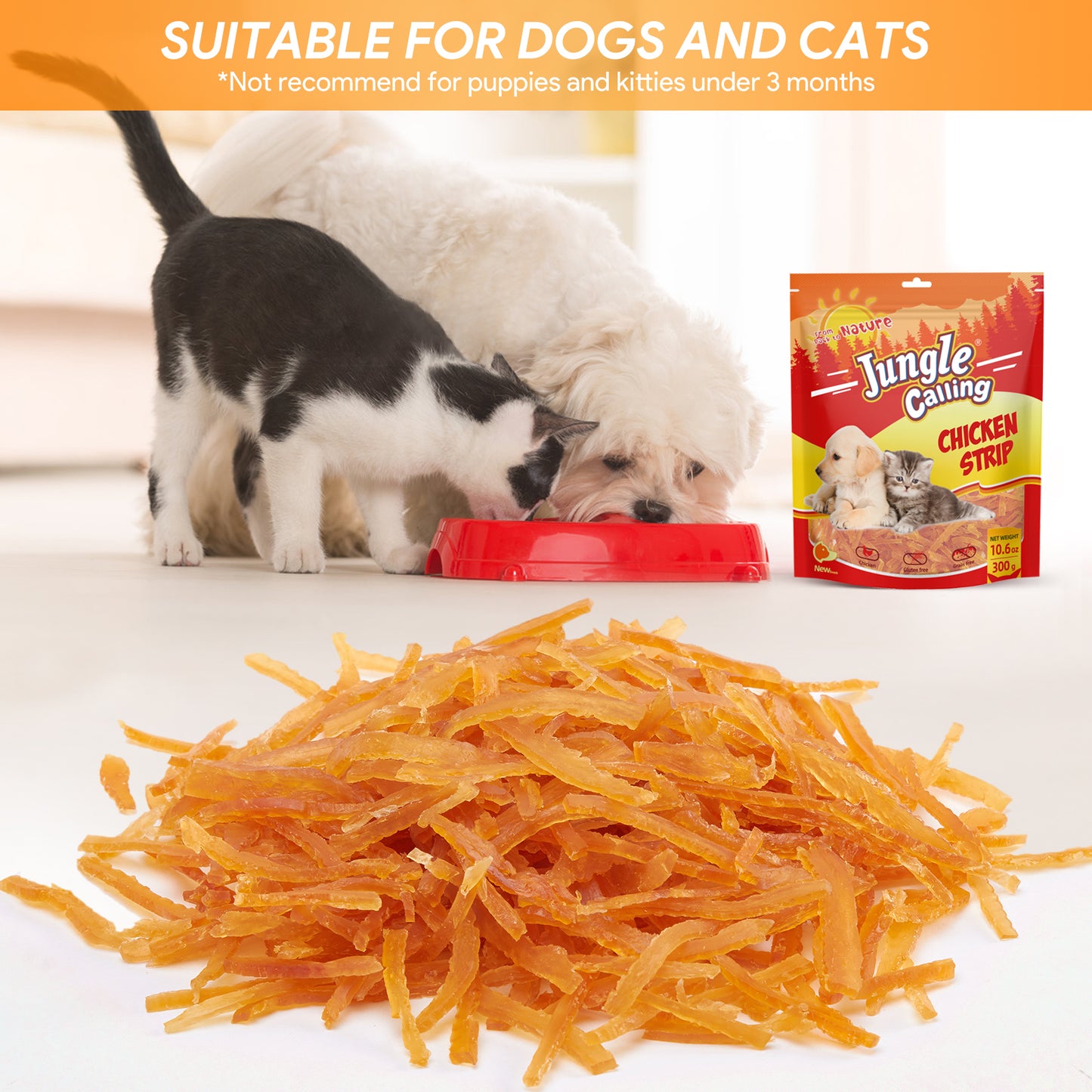 Soft Training Treats for Small Dog and Cats, Mini Chicken Strips Puppy Training Snacks Easy to Digest, Grain Free