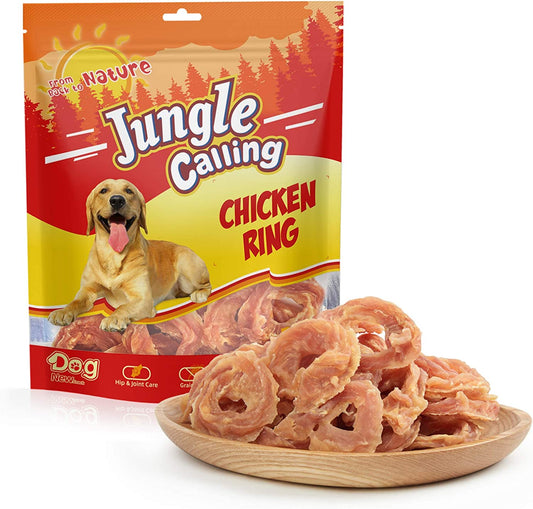 Dog Treats Chicken Rings, Chewy Snacks for All Dogs Help Hip & Joint Health, Chicken Jerky for Dogs