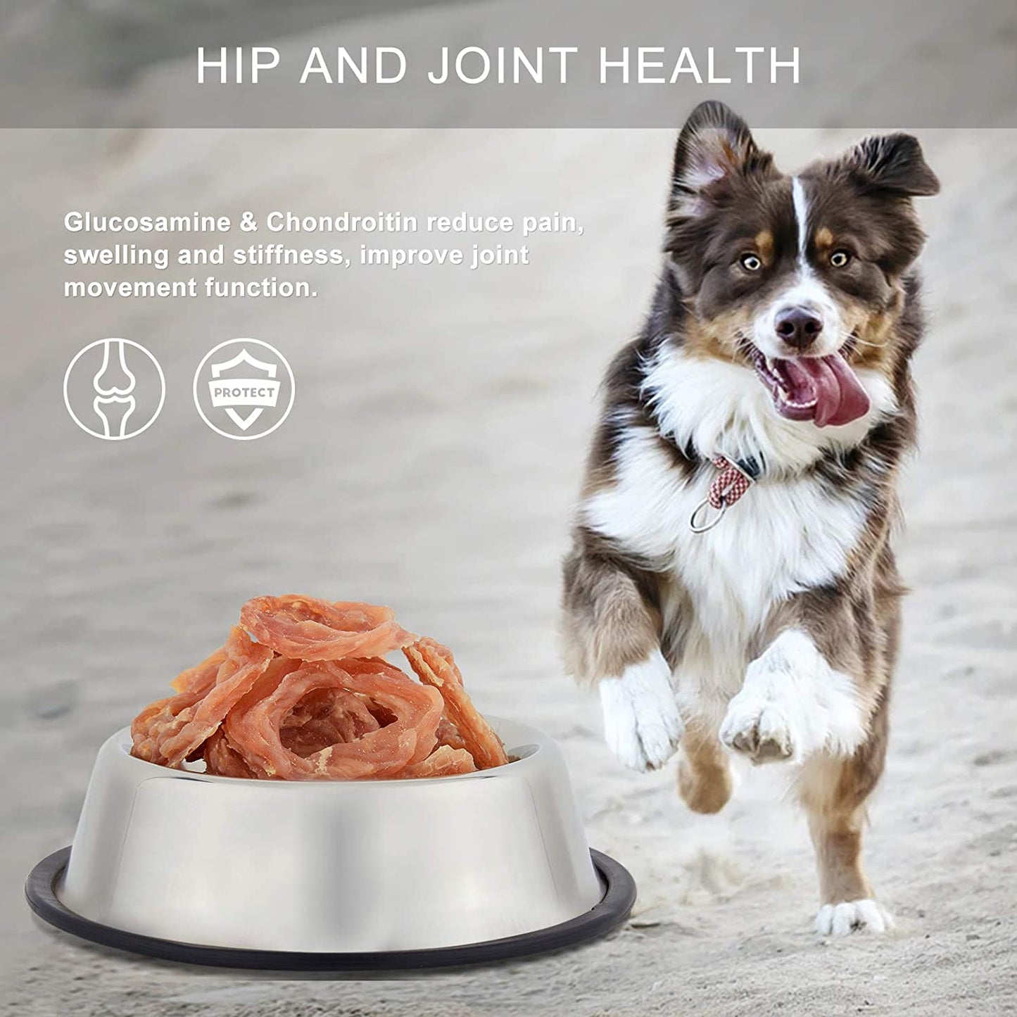 Dog Treats Chicken Rings, Chewy Snacks for All Dogs Help Hip & Joint Health, Chicken Jerky for Dogs