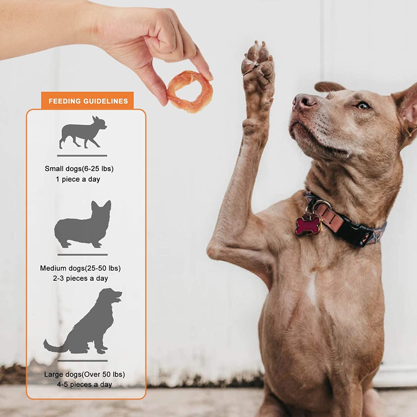 Dog Treats Chicken Rings, Chewy Snacks for All Dogs Help Hip & Joint Health, Chicken Jerky for Dogs