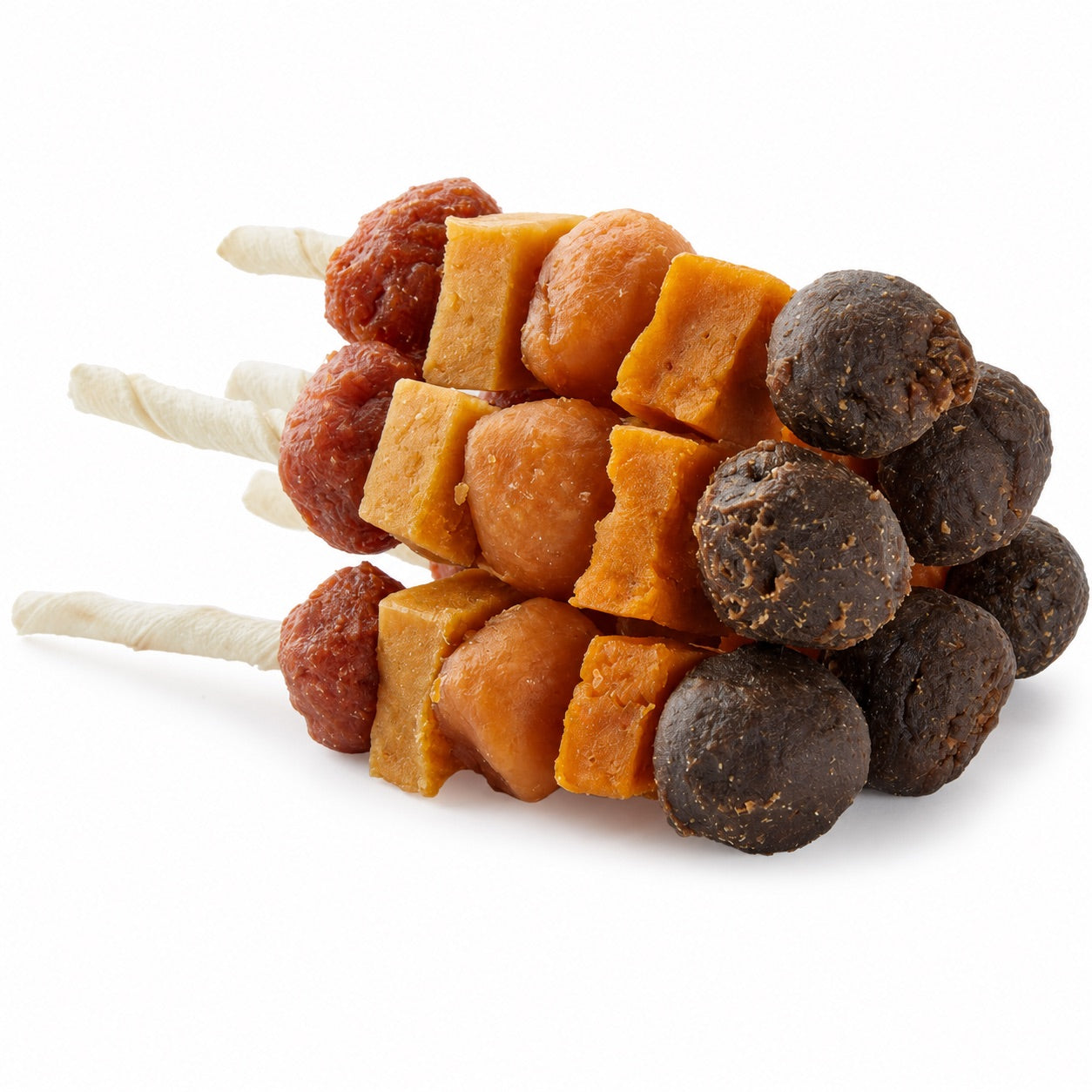Jungle Calling Dog Treats, Snacks Kabobs, Chicken,Duck, Beef, Sweet Potato & Pumpkin,Rawhide Sticks 9.5 oz