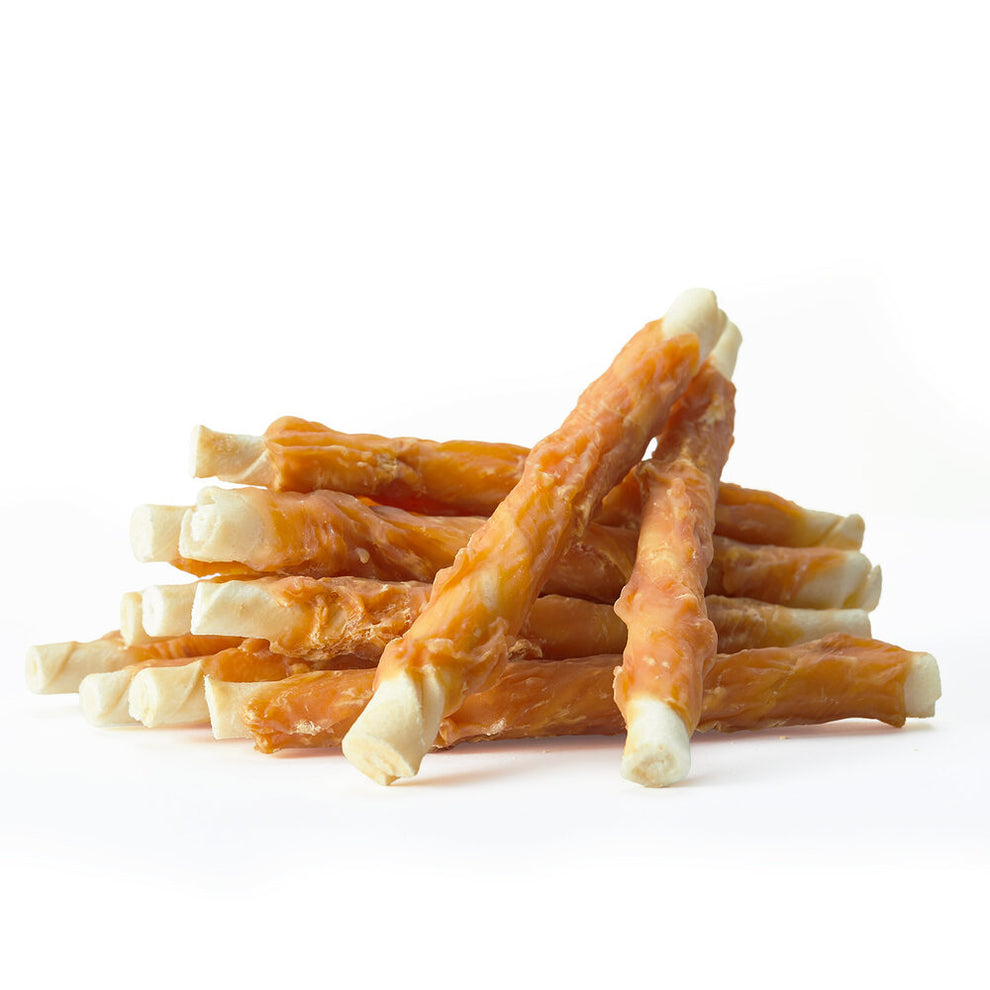 Jungle Calling Chicken Wrapped Rawhide Sticks for Small Dogs, 10.6 oz