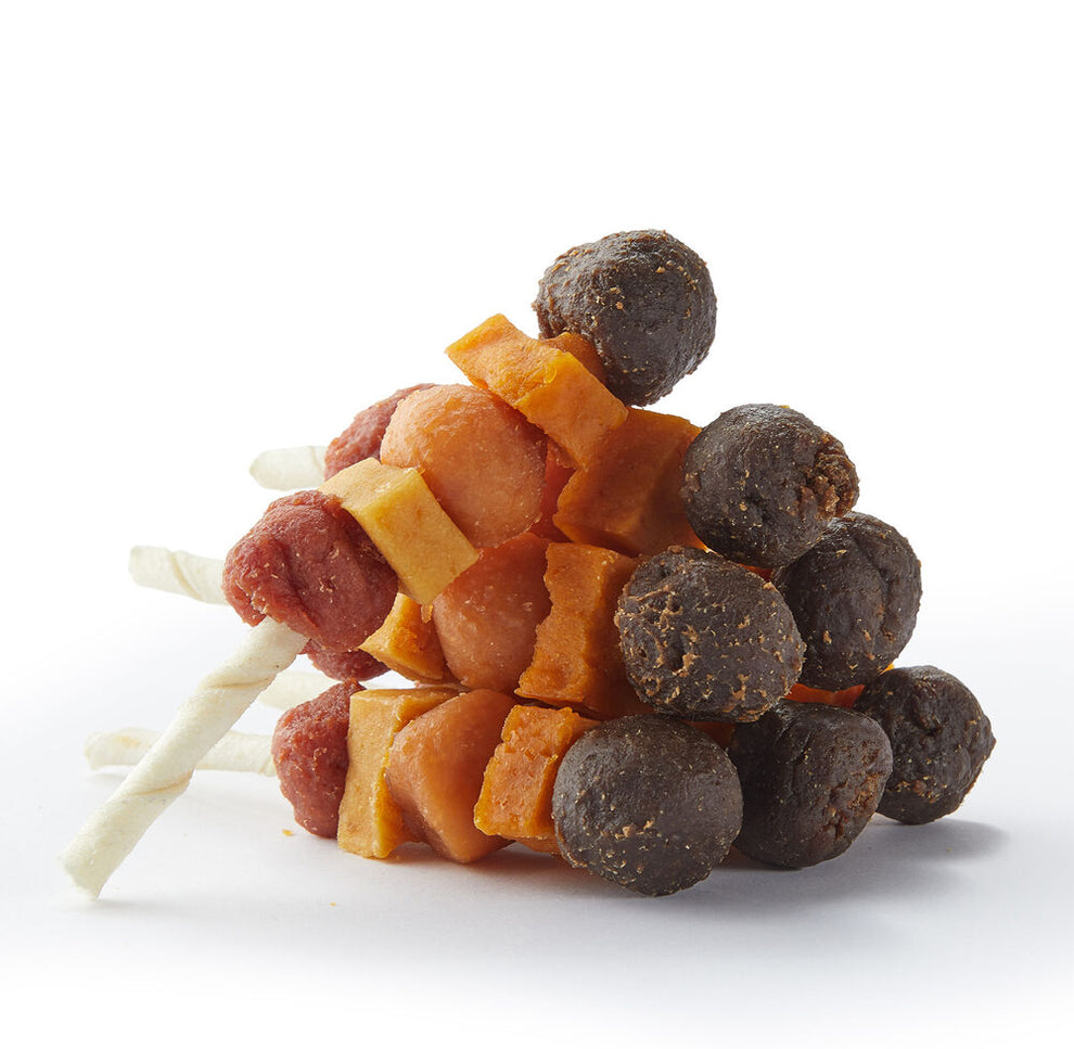 Jungle Calling Multi-Flavor Dog Kabob Treats, Edible Rawhide Stick, 10.6 oz